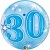 Luftballon zum 30. Geburtstag, Blau, Bubble Luftballon (ohne Helium)