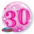 Luftballon zum 30. Geburtstag, Pink, Bubble Luftballon (ohne Helium)