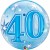 Luftballon zum 40. Geburtstag, Blau, Bubble Luftballon (ohne Helium)
