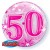 Luftballon zum 50. Geburtstag, Pink, Bubble Luftballon (ohne Helium)