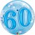 Luftballon zum 60. Geburtstag, Blau, Bubble Luftballon (ohne Helium)