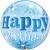 Happy Birthday Blau, Bubble Luftballon (mit Helium)