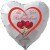 Weißer Luftballon in Herzform "Alles Gute zur Rubinhochzeit", 40 Jahre, mit Herzrubinen, inklusive Helium