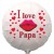 I love Papa. Weißer Rundluftballon aus Folie zum  Vatertag mit Ballongas-Helium