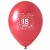 Luftballons mit der Zahl 18, Rot, Kristall, 5 Stück