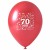 Luftballons mit der Zahl 70, Rot, Kristall, 5 Stück