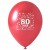Luftballons mit der Zahl 80, Rot, Kristall, 5 Stück