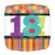 Luftballon aus Folie, Geburtstag 18, Happy 18TH Birthday, Dots and Stripes (heliumgefüllt)