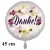 Danke, Rundluftballon aus Folie, satin-weiss. Flowers, 45 cm, inklusive Helium-Ballongas