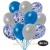 30er Luftballon-Set Metallic, 10 Blau-Konfetti,10 Metallic-Silber und 10 Metallic-Blau Luftballons