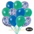 30er Luftballon-Set Metallic, 10 Blau-Konfetti,10 Metallic-Türkisgrün und 10 Metallic-Blau Luftballons