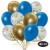30er Luftballon-Set, 10 Gold-Konfetti, 10 Metallic-Blau und 10 Chrome-Gold Luftballons