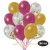 30er Luftballon-Set Metallic, 10 Gold-Konfetti,10 Metallic-Gold und 10 Metallic-Burgund Luftballons