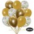 30er Luftballon-Set, 10 Gold-Konfetti, 10 Metallic-Gold und 10 Chrome-Gold Luftballons