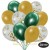 30er Luftballon-Set, 10 Gold-Konfetti, 10 Metallic-Gold und 10 Chrome-Grün Luftballons
