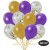 30er Luftballon-Set Metallic, 10 Gold-Konfetti,10 Metallic-Gold und 10 Metallic-Violett Luftballons