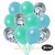 30er Luftballon-Set Metallic, 10 Hellblau-Konfetti,10 Metallic-Hellblau und 10 Metallic-Aquamarin Luftballons