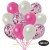 30er Luftballon-Set Metallic, 10 Pink-Konfetti,10 Metallic-Pink und 10 Metallic-Weiß Luftballons