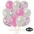 30er Luftballon-Set Metallic, 10 Rosa-Konfetti,10 Metallic-Rosé und 10 Metallic-Weiß Luftballons