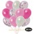 30er Luftballon-Set Metallic, 10 Rosa-Konfetti, 7 Metallic-Rosé, 7 Metallic Pink und 6 Metallic-Weiß Luftballons