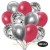 30er Luftballon-Set, 10 Silber-Konfetti, 10 Metallic-Rot und 10 Chrome-Silber Luftballons