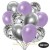 30er Luftballon-Set, 10 Silber-Konfetti, 10 Metallic-Lila und 10 Chrome-Silber Luftballons