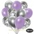 30er Luftballon-Set, 10 Silber-Konfetti, 10 Metallic-Lila und 10 Chrome-Silber Luftballons