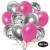 30er Luftballon-Set, 10 Silber-Konfetti, 10 Metallic-Pink und 10 Chrome-Silber Luftballons