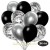 30er Luftballon-Set, 10 Silber-Konfetti, 10 Metallic-Schwarz und 10 Chrome-Silber Luftballons