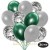 30er Luftballon-Set, 10 Silber-Konfetti, 10 Metallic-Silber und 10 Chrome-Grün Luftballons