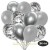 30er Luftballon-Set, 10 Silber-Konfetti, 10 Metallic-Silber und 10 Chrome-Silber Luftballons