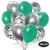 30er Luftballon-Set, 10 Silber-Konfetti, 10 Metallic-Türkisgrün und 10 Chrome-Silber Luftballons