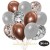 30er Luftballon-Set, 5 Roségold, 5 Silber-Konfetti,10 Metallic-Silber und 10 Chrome-Kupfer Luftballons