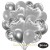 30er Luftballon-Set mit Folienballons, 9 Silber-Konfetti, 9 Metallic-Silber, 8 Chrome-Silber Luftballons und 4 Herzballons aus Folie Silber