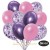 50er Luftballon-Set, 15 Flieder-Konfetti, 18 Metallic-Rosé und 17 Chrome-Lila Luftballons