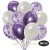 50er Luftballon-Set, 15 Flieder-Konfetti, 18 Metallic-Weiß und 17 Chrome-Lila Luftballons