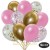 50er Luftballon-Set, 8 Gold, 7 Rosa-Konfetti, 18 Metallic-Rosé und 17 Chrome-Gold Luftballons