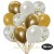 50er Luftballon-Set, 15 Gold-Konfetti, 11 Metallic-Gold, 12 Metallic-Weiß und 12 Chrome-Gold Luftballons