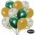 50er Luftballon-Set, 15 Gold-Konfetti, 18 Metallic-Gold und 17 Chrome-Grün Luftballons