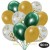 50er Luftballon-Set, 15 Gold-Konfetti, 18 Metallic-Gold und 17 Chrome-Grün Luftballons