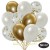 50er Luftballon-Set, 15 Gold-Konfetti, 18 Metallic-Weiß und 17 Chrome-Gold Luftballons