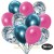 50er Luftballon-Set, 15 Hellblau-Konfetti, 18 Metallic-Pink und 17 Chrome-Blau Luftballons