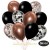 50er Luftballon-Set, 8 Roségold, 7 Schwarz-Konfetti, 18 Metallic-Schwarz und 17 Chrome-Kupfer Luftballons