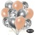 50er Luftballon-Set, 15 Silber-Konfetti, 18 Metallic-Lachs und 17 Chrome-Silber Luftballons