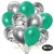 50er Luftballon-Set, 15 Silber-Konfetti, 18 Metallic-Türkisgrün und 17 Chrome-Silber Luftballons