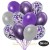 50er Luftballon-Set, 15 Violett-Konfetti, 11 Metallic-Violett, 12 Metallic-Silber und 12 Chrome-Lila Luftballons