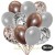 50er Luftballon-Set, 8 Roségold, 7 Silber-Konfetti, 18 Metallic-Silber und 17 Chrome-Roségold Luftballons