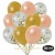 50er Luftballon-Set Metallic, 15 Gold-Konfetti, 18 Metallic-Lachs und 17 Metallic-Gold Luftballons