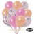 50er Luftballon-Set Metallic, 15 Rosa-Konfetti, 18 Metallic-Rosé und 17 Metallic-Lachs Luftballons