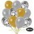 50er Luftballon-Set Metallic, 15 Silber-Konfetti, 18 Metallic-Gold und 17 Metallic-Silber Luftballons